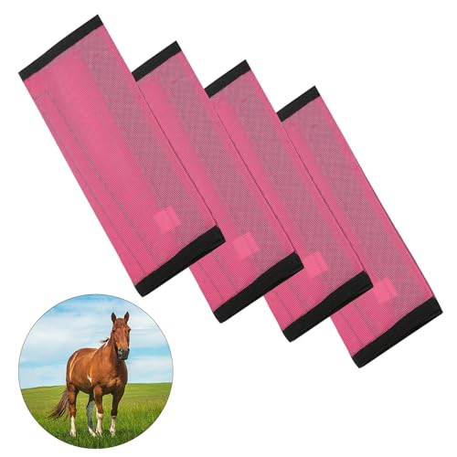 NASSMOSSE Fliegenstiefel für Pferde Set von 4 atmungsaktiven Mesh Horse Fly -Stiefeln 14,5 * 18,5 -Zoll -Schutzschützer für Pferde, die Fliegen und Mückenbisse verhindern von NASSMOSSE