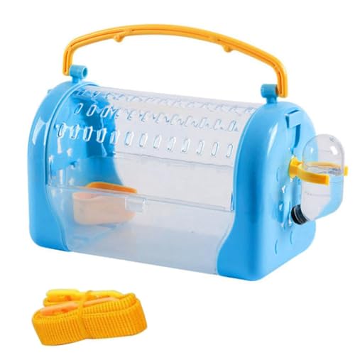 Transportbox für kleine Tiere,tragbar,aus Kunststoff,atmungsaktiv,transparent,für Hamster,bequemer Griff zum Spielen,Blau von NASSMOSSE
