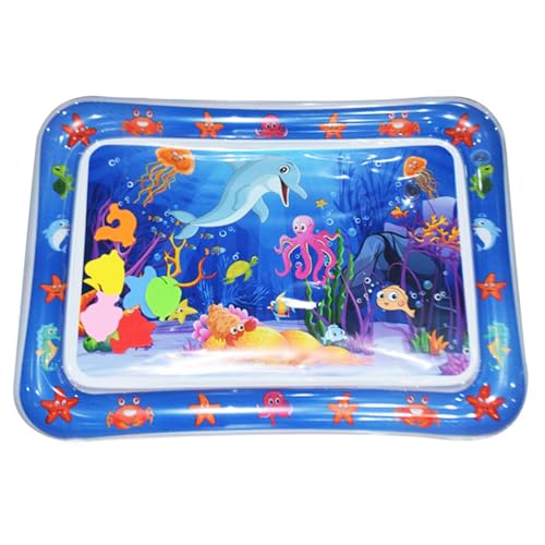 NASSMOSSE Wassermatte für Katzen, 26 x 20 Zoll wasserablösbare Katzenspielmatte, verdickte PVC Wasserssensorische Spielmatte, interaktive Bauchzeit Wassermatte für gelangweilte Innenkatzen von NASSMOSSE