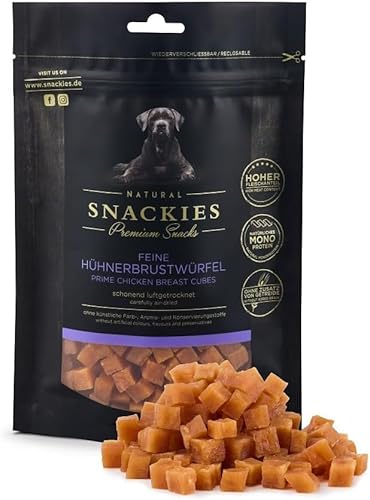 SNACKIES 16er-Pack (à 80g) Premium Snacks für Hunde, ohne Zusatz von Getreide, Zucker, Farb-, Aroma- und Konservierungsstoffe, schonend luftgetrocknete Leckerli von NATURAL SNACKIES Premium Snacks