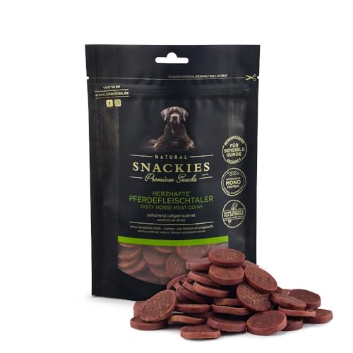 SNACKIES 16er-Pack (à 170g) Premium Snacks für Hunde, Herzhafte Pferdefleischtaler ohne Zusatz von Getreide, Zucker, Farb-, Aroma- und Konservierungsstoffe, schonend luftgetrocknete Leckerli von NATURAL SNACKIES Premium Snacks