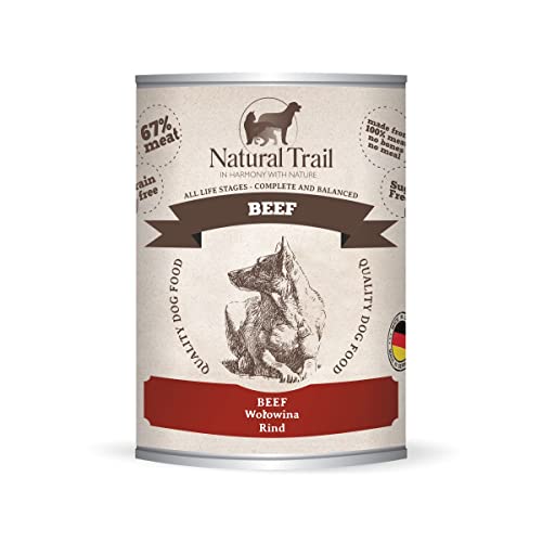 5x800g + 800g GRATIS Natural Trail Rind Monoprotein Nassfutter Getreidefrei Hund Single Protein von NATURAL TRAIL