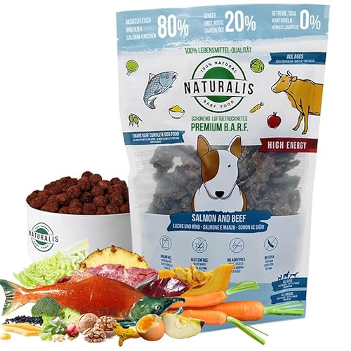 1kg Naturalis Smart 80 Lachs-Rind High Energy Trockenbarf BARF Hundefutter 100% Natur Lebensmittel-Qualität von NATURALIS BARF FOOD