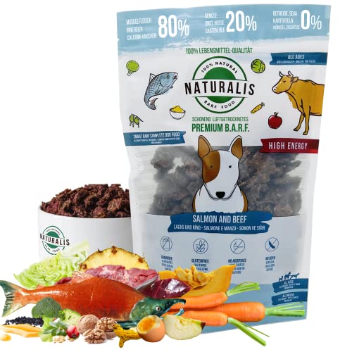 500g Naturalis Smart 80 Lachs-Rind High Energy Trockenbarf BARF Hundefutter 100% Natur Lebensmittel-Qualität von NATURALIS BARF FOOD