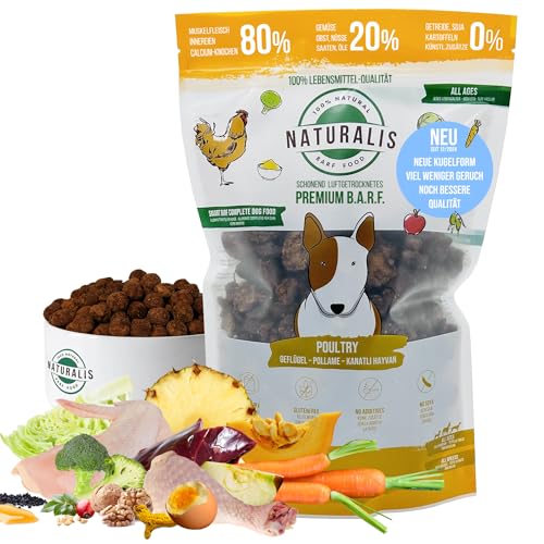 Naturalis Smart 80 Barf Trockenbarf Hundefutter 1 kg Huhn Alleinfuttermittel ohne Zusätze getreidefrei sojafrei glutenfrei 100% Natur - schonend luftgetrocknet… von NATURALIS BARF FOOD