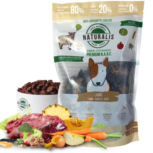 Naturalis Smart 80 Barf Trockenbarf Hundefutter 5 kg Lamm Alleinfuttermittel ohne Zusätze getreidefrei sojafrei glutenfrei hypoallergen von NATURALIS BARF FOOD