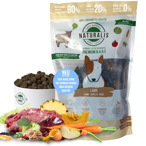 Naturalis Smart 80 Barf Trockenbarf Hundefutter 500 g Lamm Alleinfuttermittel ohne Zusätze getreidefrei sojafrei glutenfrei hypoallergen Monoprotein von NATURALIS BARF FOOD