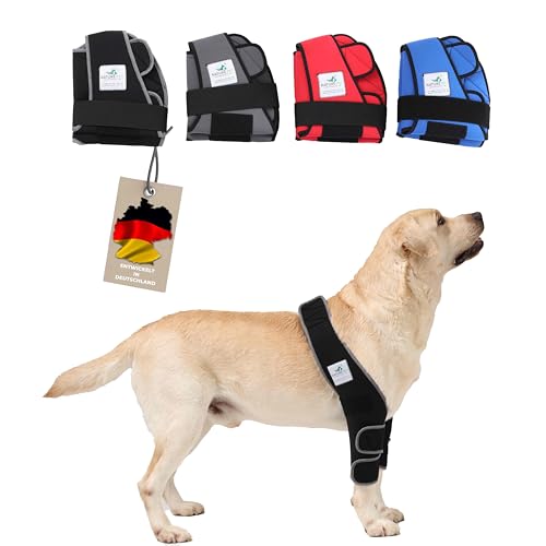 Nature Pet ® Ellenbogenbandage Hund/Ellenbogenschoner mit Netzeinsatz für Kühl- oder Wärmepads ideal bei Liegeschwielen und Arthrose beim Hund. (S Schwarz) von Nature Pet