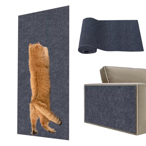 NATUYA Kratzmatte Selbstklebend,Kratzbretter Katze,kratzmatte Katze Wand,Katzen kratzbrett,katzenwand Aktivitätskratzbäume (Dunkelgrau, 40 * 100CM) von NATUYA