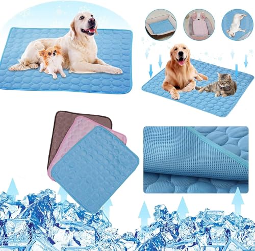 NAUXIU Kühlmatte für Hunde, Haustier-Kühlmatten für Katzen, für Bett, Sommer, kühl, leicht zusammenklappbar, für Zuhause, Reisen, Schlafen, wiederverwendbare Pads von NAUXIU