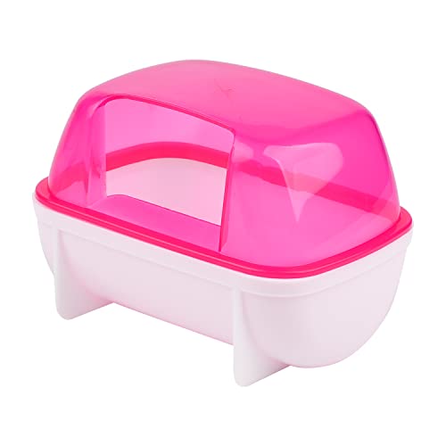 NAUZE Hamster Sand Badezimmer Kunststoff Hamster Badewanne Badezimmer Sauna Toilette Badewanne Kleine Haustier Tiere Zubehör für Rennmäuse Zwerg Meerschweinchen Ratte (Rosa) von NAUZE