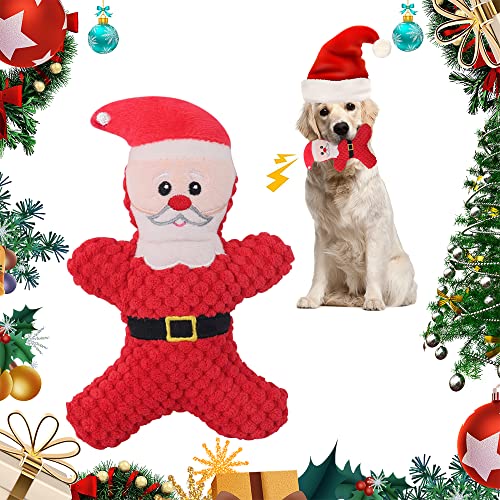 NAVESO Weihnachten Plüsch Hundespielzeug, Hundespielzeug Quietschend, Haustier Kauspielzeug, Hundespielzeug Intelligenz für Kleine und Mittelgroße Hunde Weihnachten Kuschelig Weich Geschenk 17 * 11cm von NAVESO