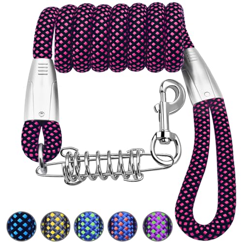 NAZOU 1,27 cm Hundeleine für mittelgroße und große Hunde, 1,22 m, 1,8 m, 3 m, 4,5 m, robuste Hundeleine, zweifarbig, für Hundetraining, lange Leine für Hunde im Freien bis zu 61 kg von NAZOU