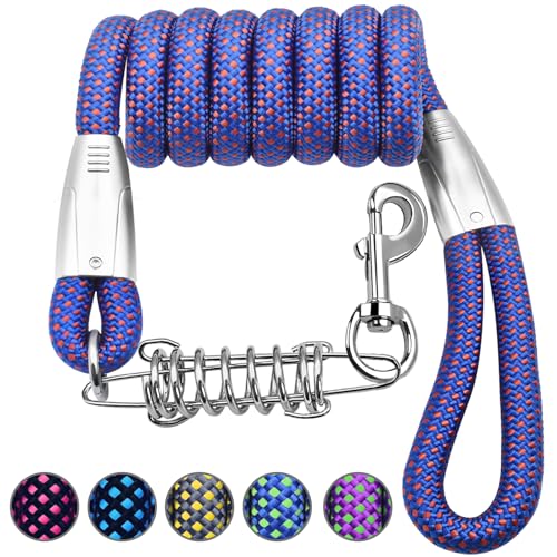 NAZOU 1,27 cm Hundeleine für mittelgroße und große Hunde, 1,22 m, 1,8 m, 3 m, 4,5 m, robuste Hundeleine, zweifarbig, für Hundetraining, lange Leine für Hunde im Freien bis zu 61 kg von NAZOU