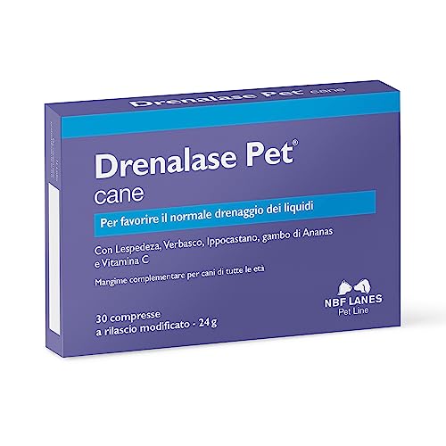 NBF Lanes | Drenalase Pet Hund, 30 nicht teilbare Tabletten mit modifizierter Freisetzung zur Förderung der normalen Entwässerung von Flüssigkeiten von NBF Lanes