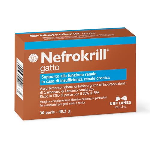 NBF Lanes | Nefrokrill Katze, 30 Softgel-Perlen, Unterstützung der Nierenfunktion bei chronischer Niereninsuffizienz, für erwachsene und ältere Katzen von NBF Lanes