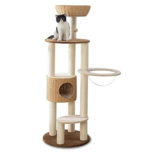 Kratzbaum Für Große Katzen, Handgewebter Kratzbaum, Mehrstufig Moderner Cat Tower, Natur Sisal Katzenbaum Katzenkratzbaum, Für Indoor-Katzen/kätzchen Mittelgroßer Katzen von NBVNBV