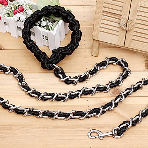 Alloy Hundehalsband Strong Halskette mit Zugseil für mittlere und große Hundehalsbandzubehör,Schwarz,L von NC