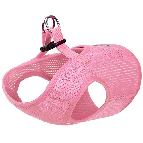 Atmungsaktives Mesh-Hundegeschirr No Pull Hundegeschirr Weste für kleine mittelgroße Hunde Leichtes Anti-Breakaway-Verstellbar,Rosa,XL 48,58cm Brust von NC