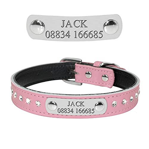 Bling Welpen Hund Katzenhalsband Personalisierte Gravur Haustier Hundehalsbänder für kleine Katzen Hunde Strass Halsbänder,13,xs von NC