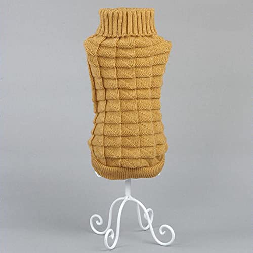 Classic Solid Puppy Dog Sweater Winter Warme Kleidung für kleine Hunde Kostüm Chihuahua Mantel Stricken Häkeltuch Jersey,Khaki,S von NC