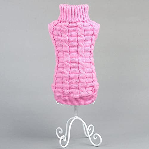 Classic Solid Puppy Dog Sweater Winter Warme Kleidung für kleine Hunde Kostüm Chihuahua Mantel Stricken Häkeltuch Jersey,Rosa B,xs von NC