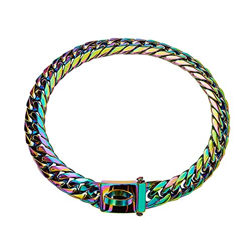 Edelstahl Hundehalsband Heimtierbedarf Firmenzubehör Haustier Hundekette für mittelgroße Hunde Gold Solide Kette,bunt,24inch von NC