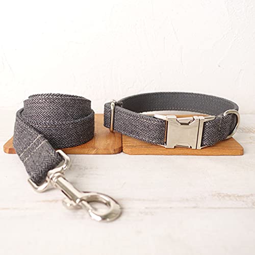 Exquisite Hundehalsband Leine verstellbares Welpenhalsband 5 Größen,Hundehalsband Leine Set,L von NC