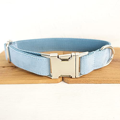 Halsband Halsband Polysatin und Nylon blau 5Größen Hundehalsband und Leine,Hundehalsband,S von NC