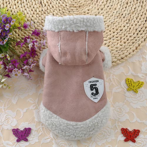 Haustier Hund Kleidung Winter Warme Mantel Jacke Verdicken Jacke Hoodie Chihuahua Yorkshire Kleidung Für Hündchen,Rosa,S von NC