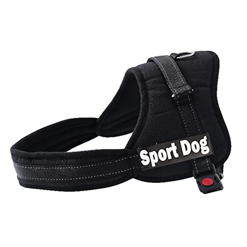 Haustier Hund personalisiertes Geschirr 5 Farben 5 Größen Large Medium Small Dog Harness Pet Weste Strap,Schwarz,XXL von NC