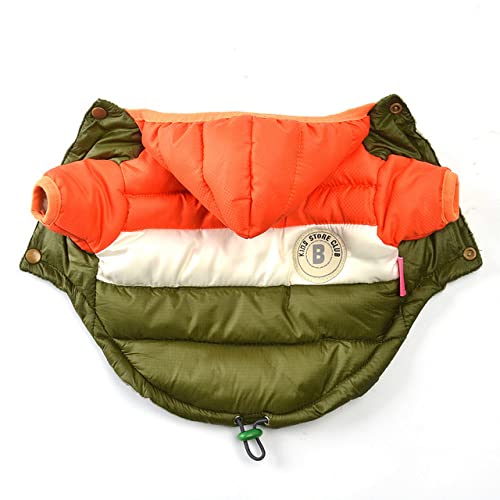 Haustier Hundebekleidung Winter Warme Jacke Baumwolle gefütterte Jacke Stitching Daunenjacke Katze und Hund Hoodie,orange,S von NC