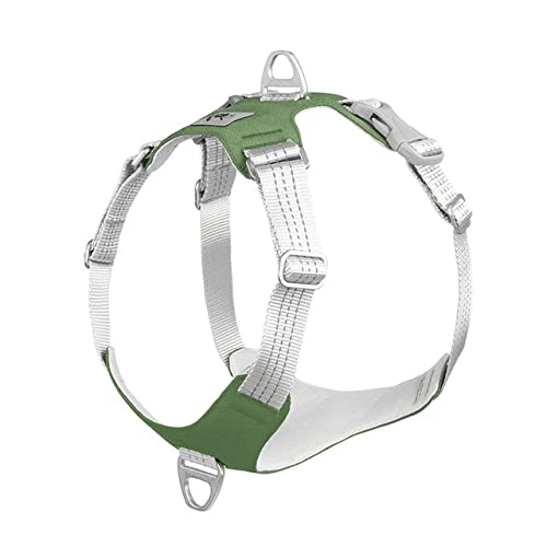 Haustier-Hundegeschirr No Pull Reflektierendes, weiches, atmungsaktives Hundegeschirr für kleine mittelgroße Hunde Nylon-Haustier-Trainingsgeschirr verstellbar,grün,S Brust 33,45cm von NC