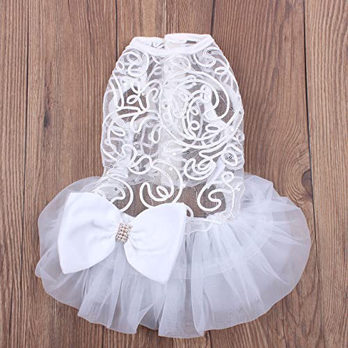 Haustier Welpen Hochzeitskleid Hohl Hunde Katzen Prinzessin Kleider Partykleid,Weiß,xs von HUANSUN