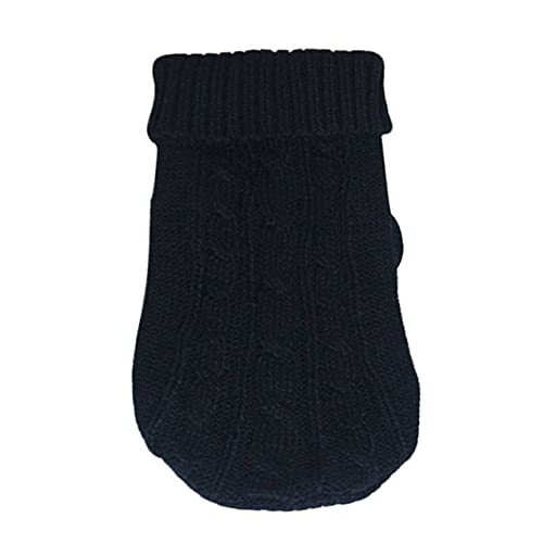 Hunde Winterkleidung Gestrickte Haustierkleidung für kleine mittlere Hunde Welpen Haustier Pullover Pure Dog Sweater,Schwarz,XL(12) 4,5KG von NC