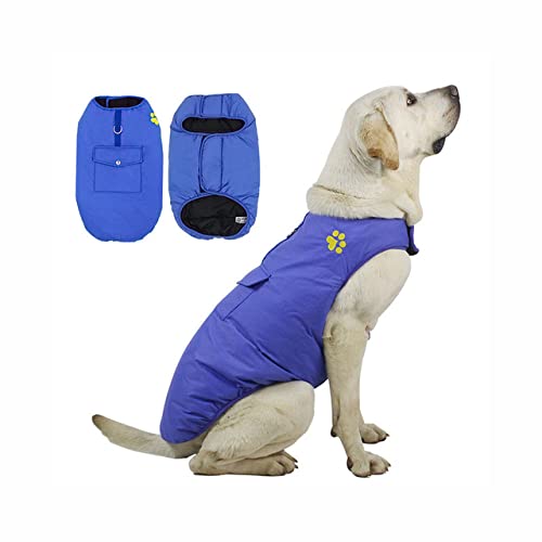 Hundebekleidung Haustier Hundebekleidung Baumwollweste Hund Baumwollgeschirr Kleidung Doppelseitig tragbar warm 6 Farben,Blau,3XL von NC