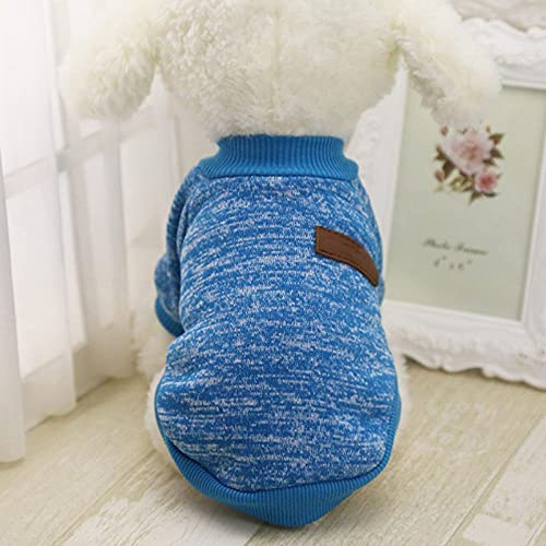 Hundebekleidung Warm Welpen Outfit Haustier Jacke Mantel Winter Hundebekleidung Weiche Pullover Kleidung Für Kleine Hunde,1Blau,XXL von NC