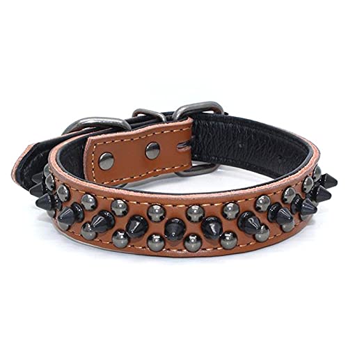 Hundehalsband Spikes Leder Pilze Niet Spike Nieten Welpen Outdoor Haustierhalsbänder Für Kleine Mittelgroße Hunde Katzen,J,S von NC