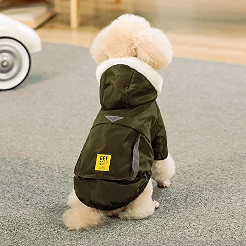 ​Hundekleidung Mantel Winter Warme Haustier Hundejacke Welpenkleidung Hoodies Für Kleine Mittelgroße Hunde Welpen Outfit,grün,L von NC