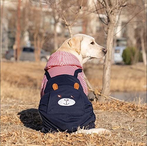 Hundekostüm Overall Hunde Welpen Kleidung große Winter Haustiere Mantel Leopardenmuster Hoodies Mops Hunde Zuhause dekorativer Luxus,Strap Rose red,4XL von NC