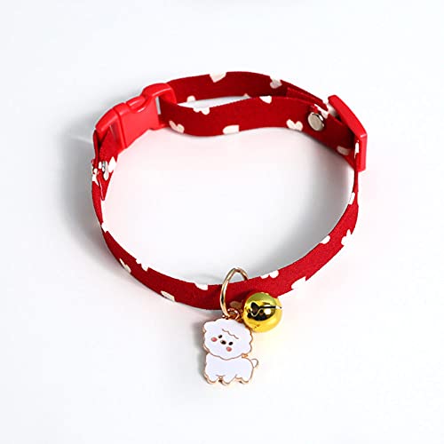 Kätzchenhalsband mit Glocke Niedliche Katzenhalsbänder Verstellbares Katzenhalsband Welpenhalsband Heimtierbedarf Hundezubehör 1PC,Liebe Teddy,S von NC