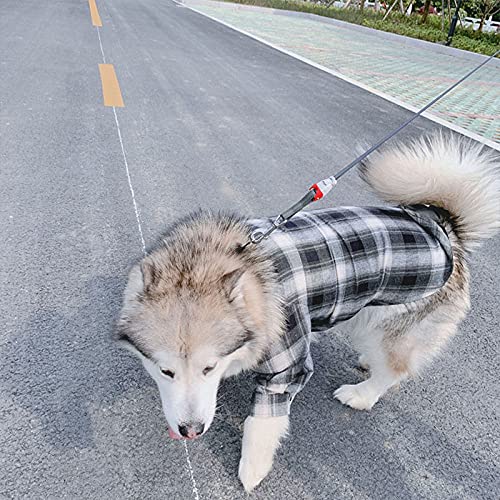 Kariertes Hundehemd Mittelgroße Hundebekleidung Mode Haustierkleidung für große Hunde Kostüm Haustierhemden,Schwarz,2XL Haustier 4,6KG von NC