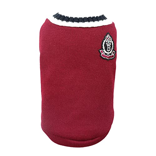 Katze Hund Strick Bekleidung Pullover Mantel Outfit Kleidungsstück Winter Haustier Kleidung Welpen Kleidung Weste Hundekostüm,rot,4XL von NC