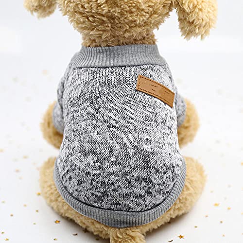 Klassische Haustier Hundebekleidung Solide Katze Hund Hoodie Welpen Outfit Haustier Pullover Kleidung Für Hunde Kostüm Für Kleine Mittlere Hunde,Hellgrau,XS 0.5,1.2KG von NC