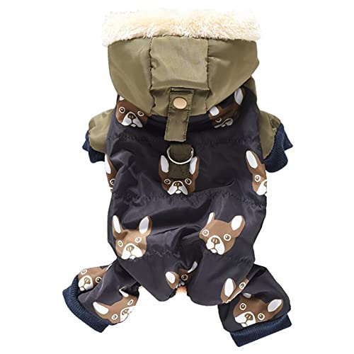 Kostüme für Hund Winter warme Schnee Daunenjacke Mantel für Welpen kleine mittlere Tier Möpse Haustier Katze Kleidung Waren,Schwarz,XXL von NC