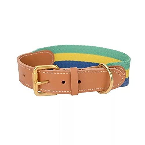 Luxus Mode Hundehalsband Leine Halskette Weiches Leder Hundehalsbänder Führt Zubehör,Halsband 4,XL,46,60cm von NC