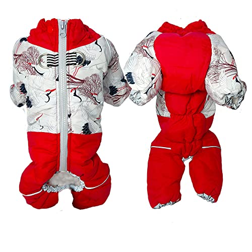 Mädchen/Junge Hund Winter Schneeanzug Winterjacken für Hunde Weiches Verdicken Fleecefutter Winterhundekleidung Overalls,rot für Mädchenhunde,18 von NC