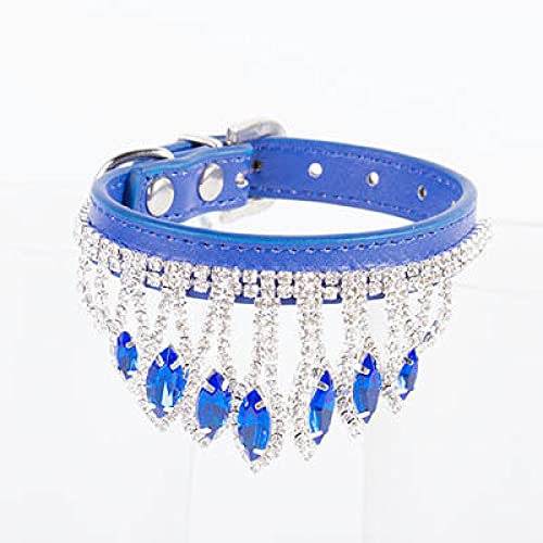 Mode Kristall Hundehalsband Strass Halskette Elegante Bling Shiny Pet Hochzeit Schmuck Zubehör Für Welpen, Blau, xs von NC