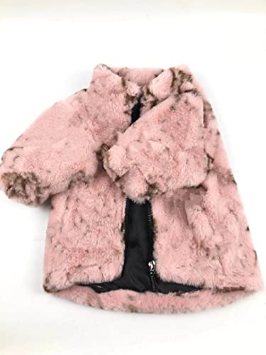 Mode Winter Haustier Hundebekleidung Braun Beige Rosa Welpen Haustier Katze Mantel Jacken Für Hunde Outfit Chihuahua Kleidung Overalls,Rosa,L von NC