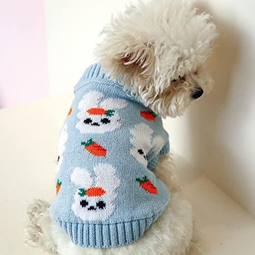 Multi Farben Warmer Haustier Pullover für Herbst Winter Neuester Warmer Holz Hundepullover mit Schnalle Schleife Dekor Hohl gestrickter Hundepullover,6,S von NC